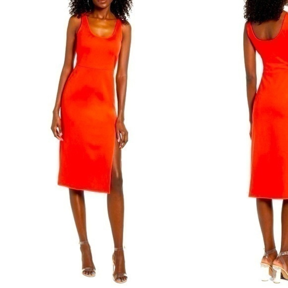 NWT Leith Red Poppy Sleeveless Tank Midi Dress XS P3
